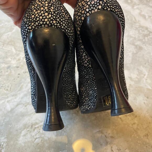 John Fluevog " ATTENTION " Mid High Heels Rounded Toes Women's Shoes Size 6 - Picture 5 of 8